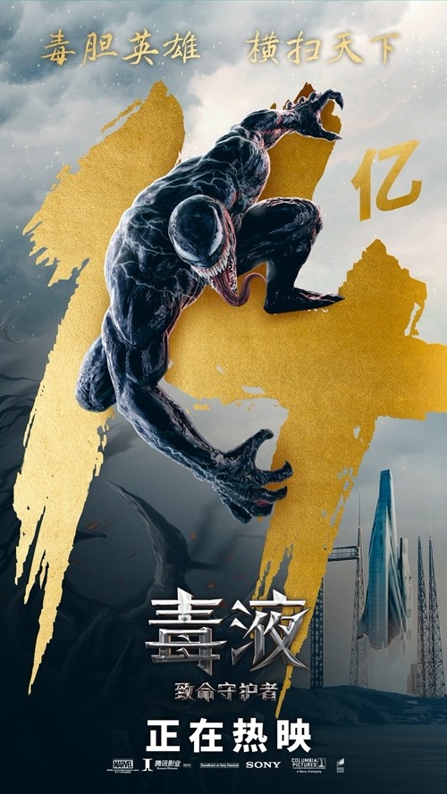 《毒液》10天豪取14亿 刷新内地单人超英票房纪录