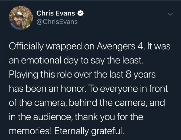 《复联4》完结美队故事？埃文斯话说一半导演打断