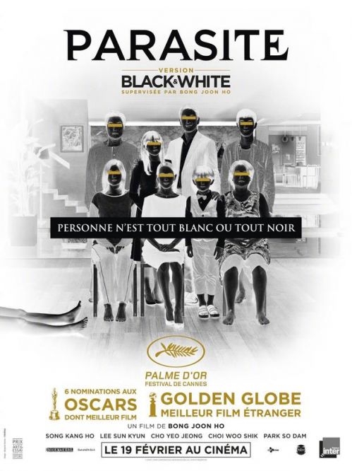 《寄生虫》黑白法版海报：“没有人是非黑即白的”