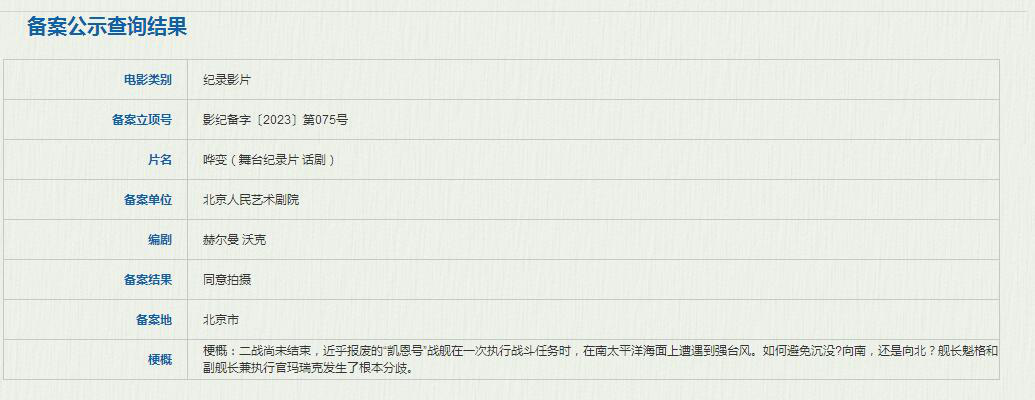 人艺备案！话剧《哗变》《茶馆》舞台纪录片立项